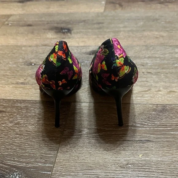 BCBGirls Black Floral Heels - Picture 3 of 7